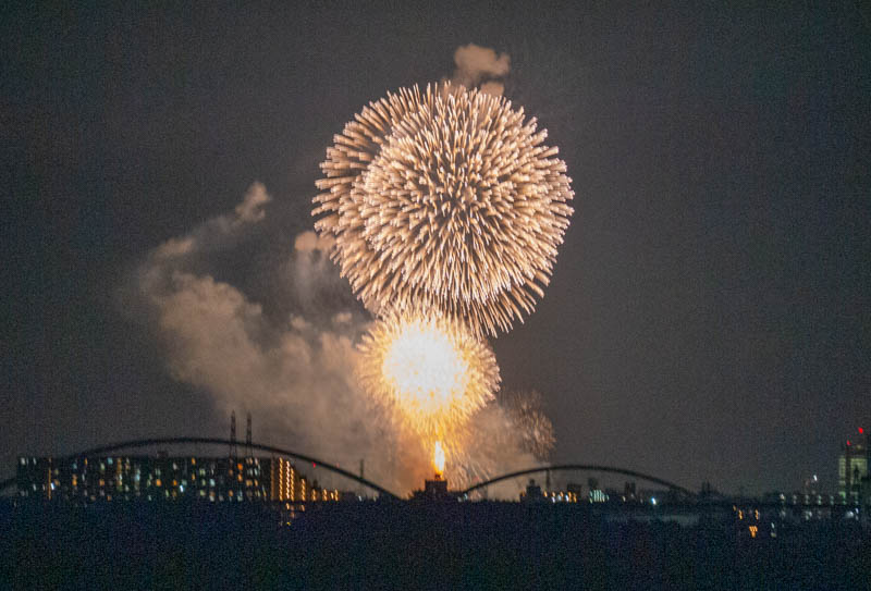 寝屋川市から見た「なにわ淀川花火大会2022」の花火 - 寝屋川つーしん