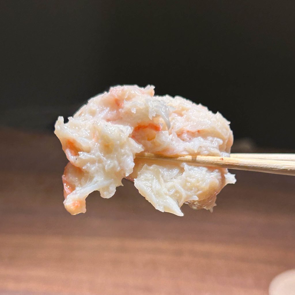 蟹しんじょうの箸上げ