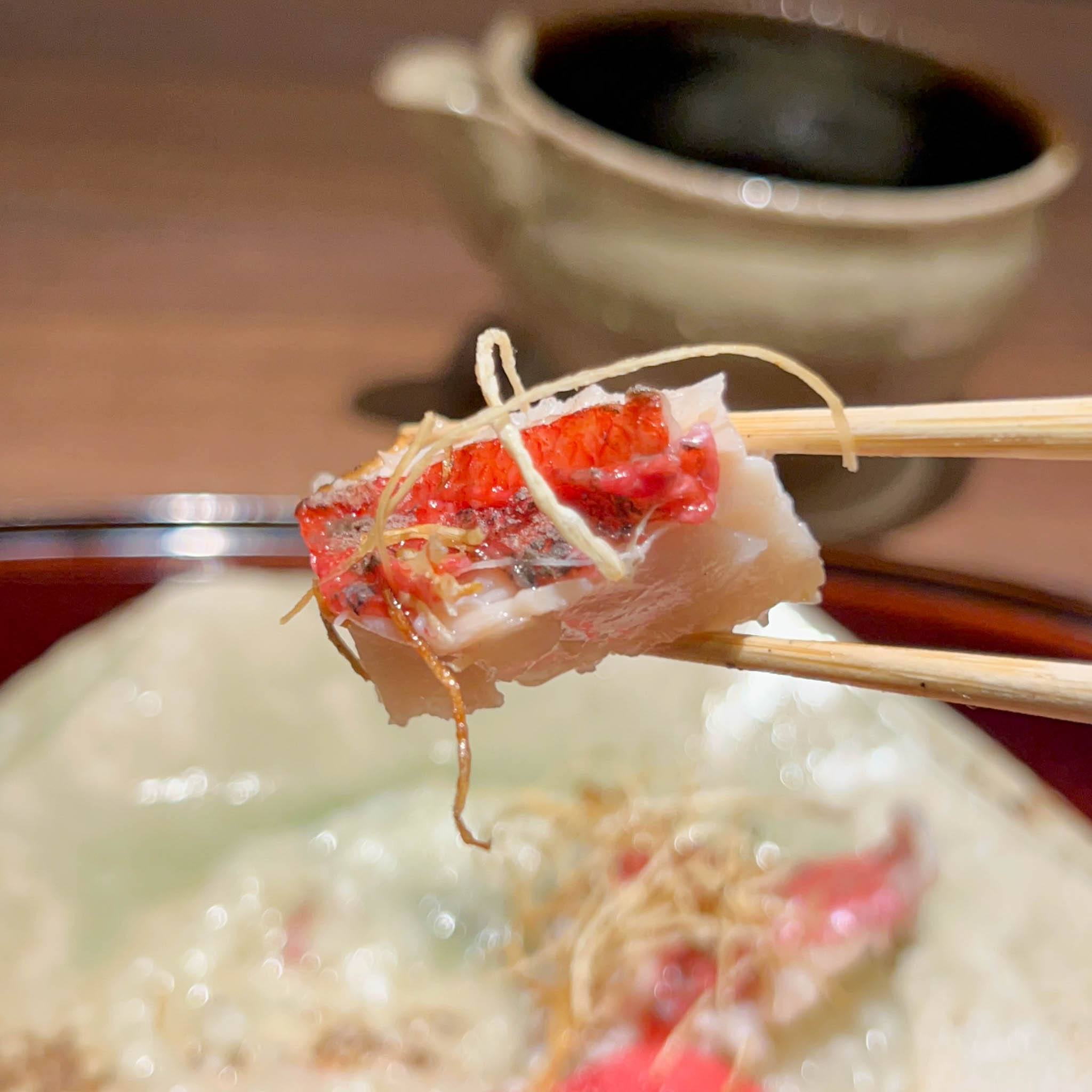 金目鯛の箸上げ