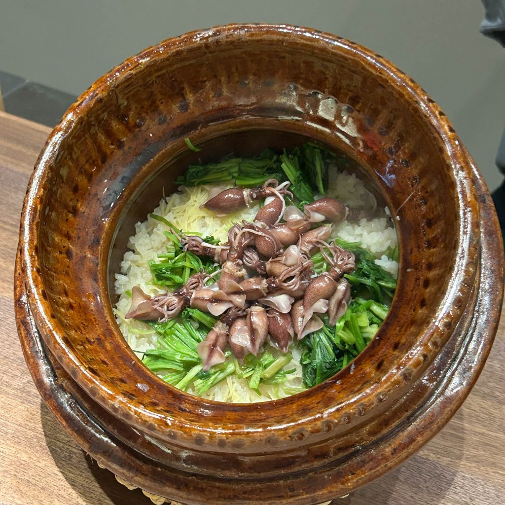 ホタルイカとセリ土鍋ご飯