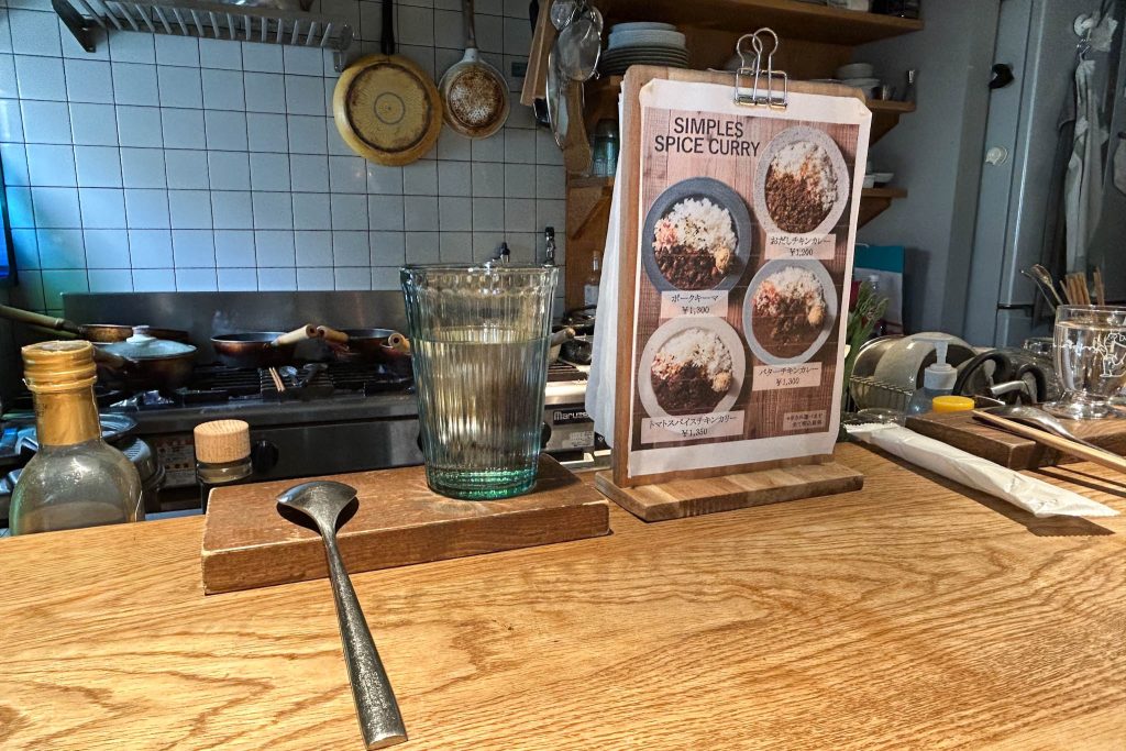 カウンターテーブルの上