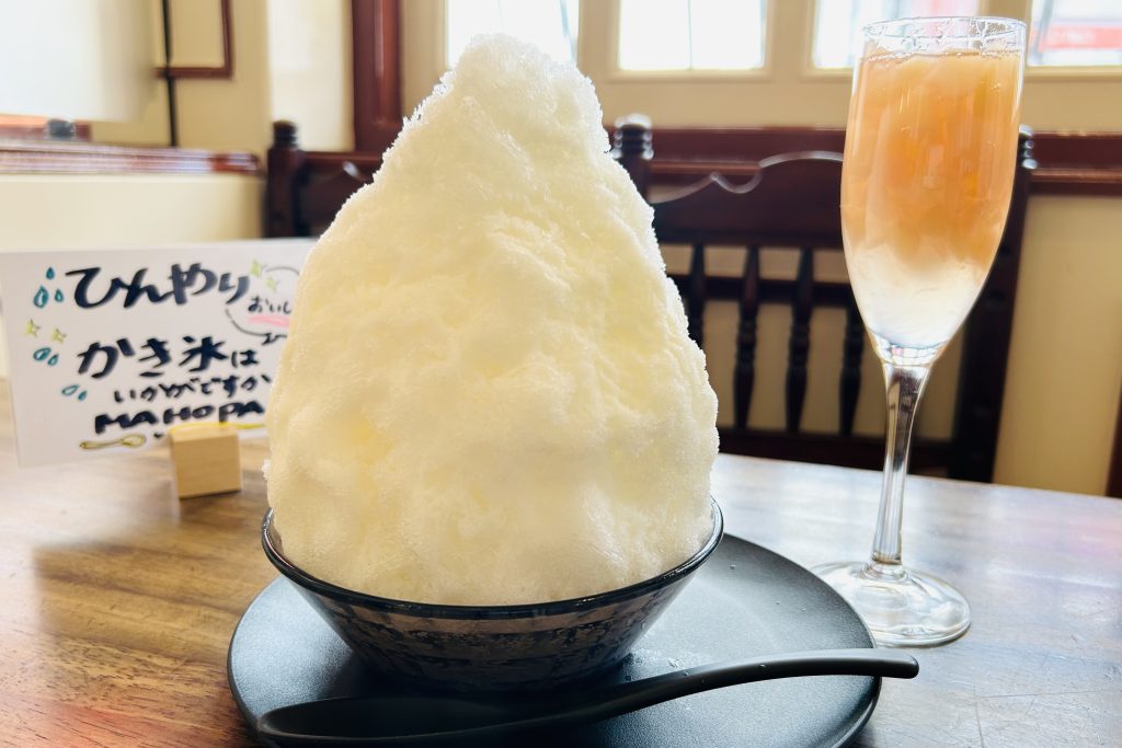 寝屋川市川勝町 魔法のパスタ かき氷/白桃