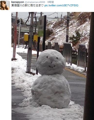 東寝屋川駅　雪だるま1