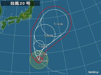 平成27年台風20号　進路