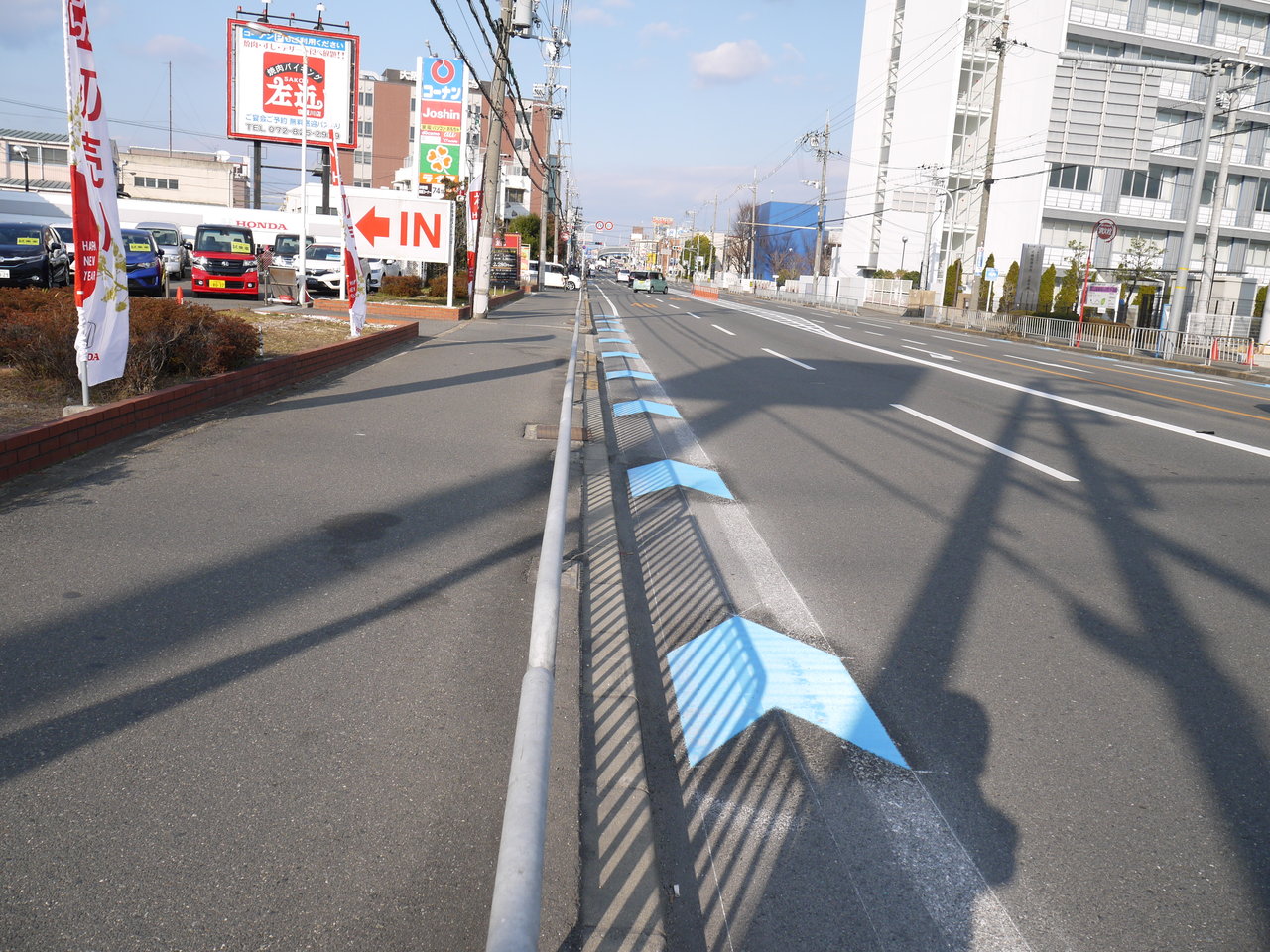 電通大前の府道21号線に自転車専用レーンができるみたい！ - 寝屋川つ 