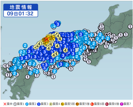 島根県西部の地震　2018年4月9日