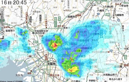 寝屋川市内で集中的な雨2