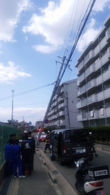 御幸西町　電柱　事故1